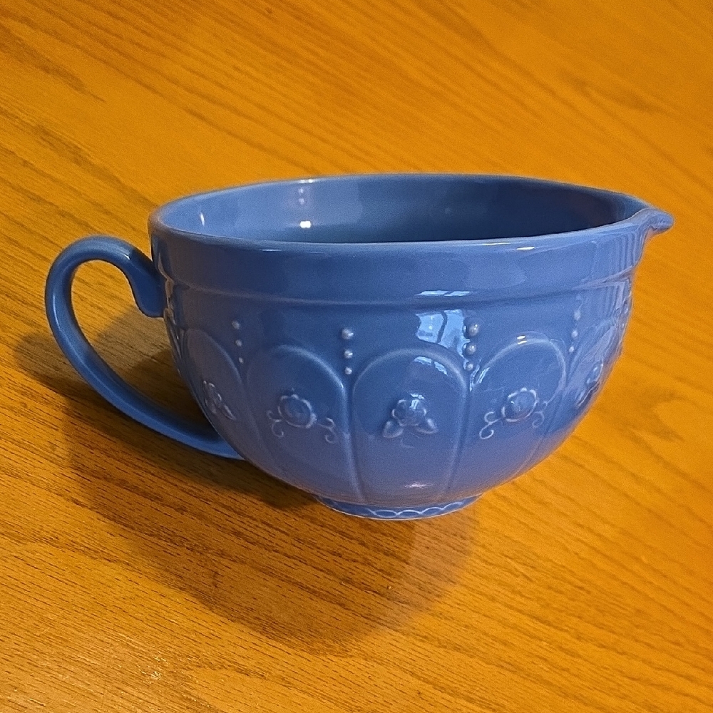 "A Special Place" Ceramic Mixing Baking & Batter Bowl with Handle & Spout